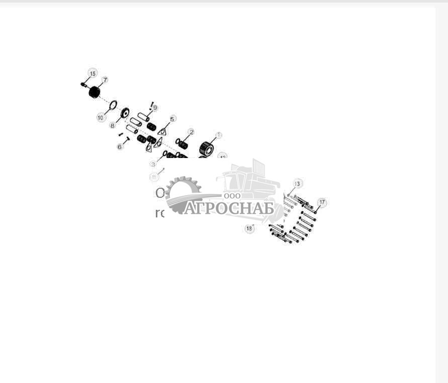 YZ121038 Главная передача, для особо тяжелых условий работы 